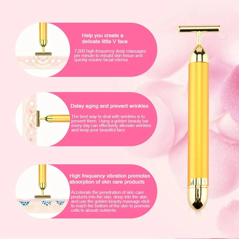 GildedPulse – 24K Vibrating Face Roller